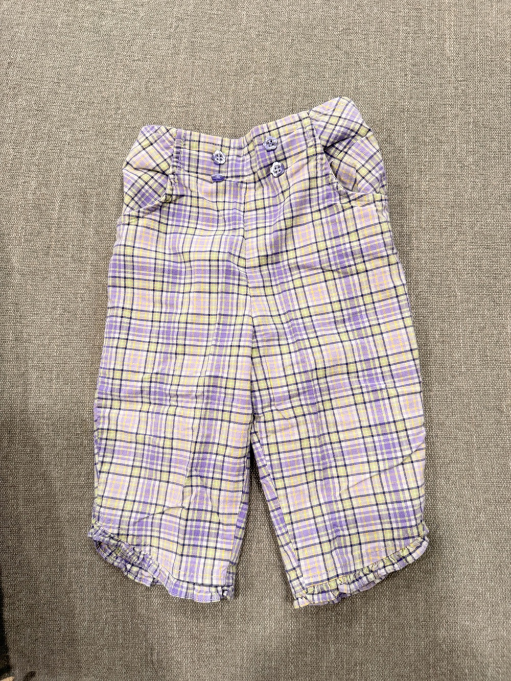 Vintage McKids Plaid Toddler Pants Purple Yellow Checkered Size 4